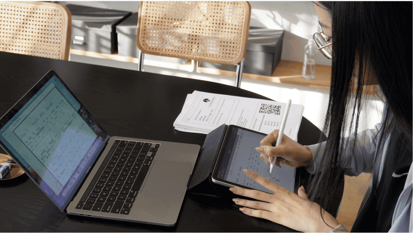 Tutor planning personalised lessons with a student